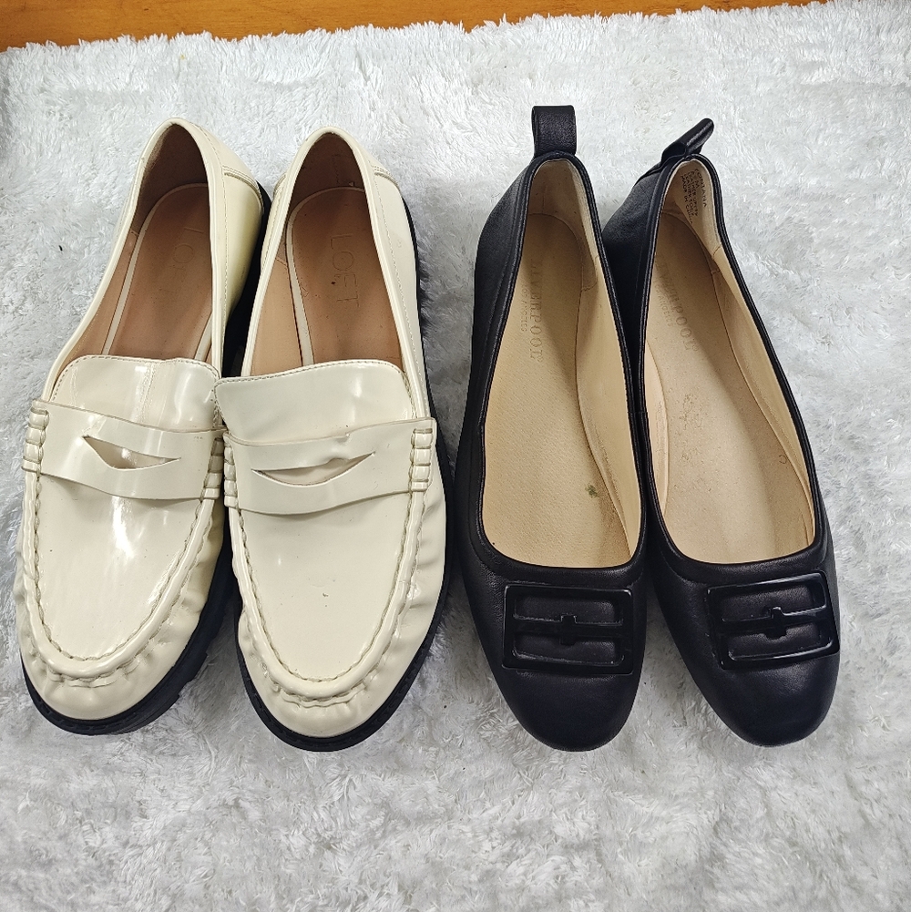 Liverpool Fontana Black Ballet Flat + LOFT Platform Loafer Bundle Women's 6.5